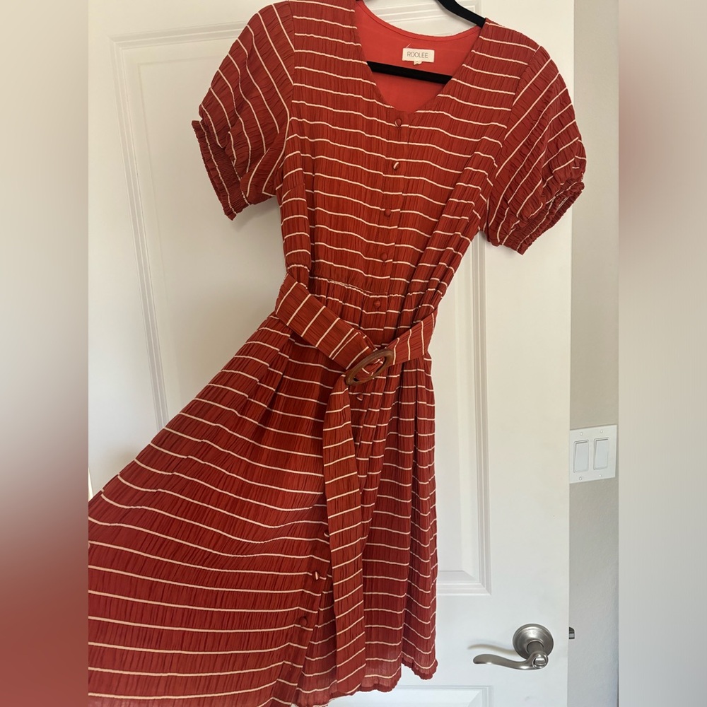 ROOLEE striped orange dress, excellent condition Size S